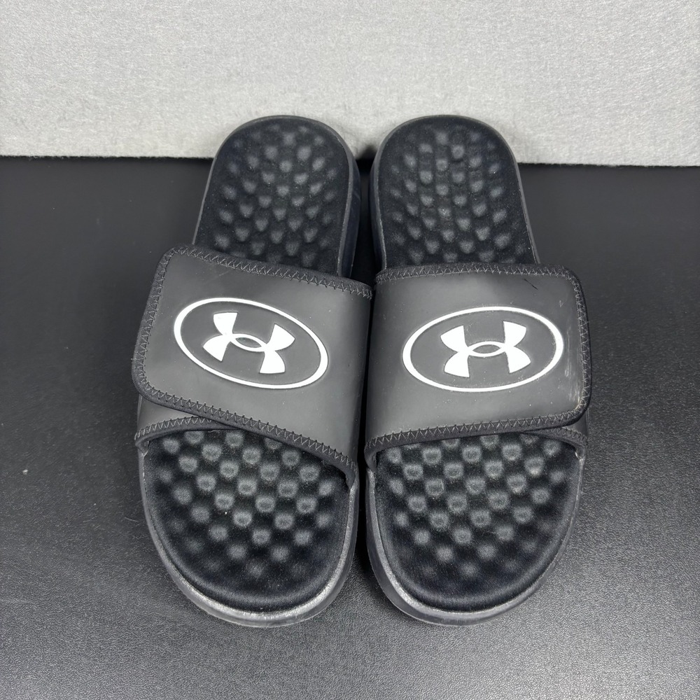 Under Armour Ignite Pro 8 Black Memory Foam Slides Mens Size 11 Slip On Shoes - Picture 9 of 11